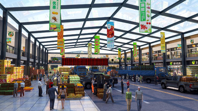 寫實(shí)場景農(nóng)產(chǎn)品商貿(mào)交易大廳,農(nóng)貿(mào)集散地,_ttzy作品_場景現(xiàn)代場景