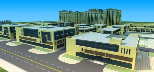 CG原創 模型 宇臻物流園 商貿城 廠房 物流倉庫 幼兒園 住宅 商業 紅星美凱龍-CG模型網(cgmodel)-專注CG模型